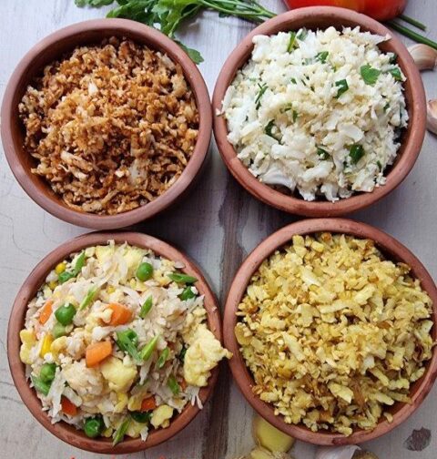 4 variations of cauliflower rice