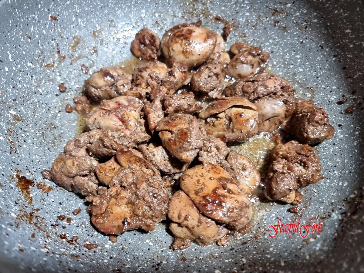 chicken livers cooked in oil