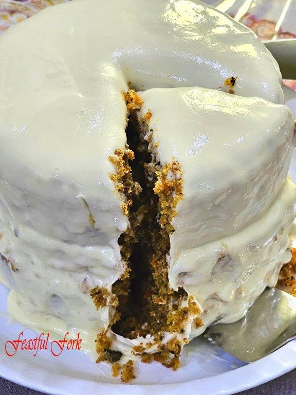 Carrot cake with cream frosting