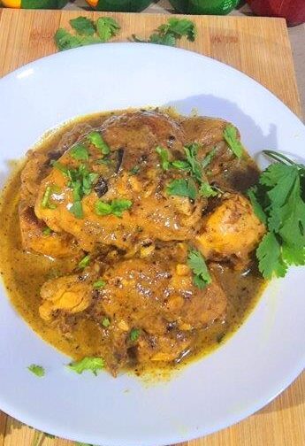 Shahi Chicken Korma on a plate
