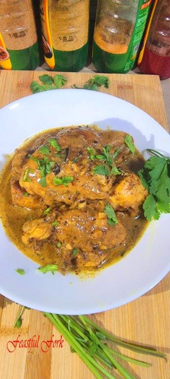 Shahi Chicken Korma on a plate