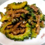 Ampalaya con carne on a plate