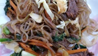 Beef Noodles on a Plate