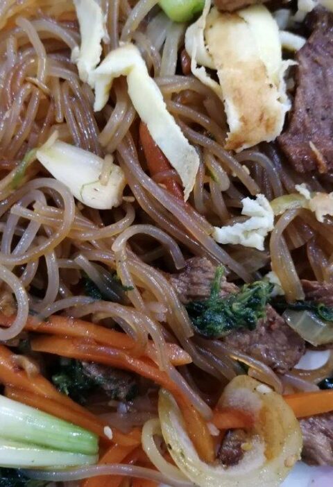 Beef Noodles on a Plate