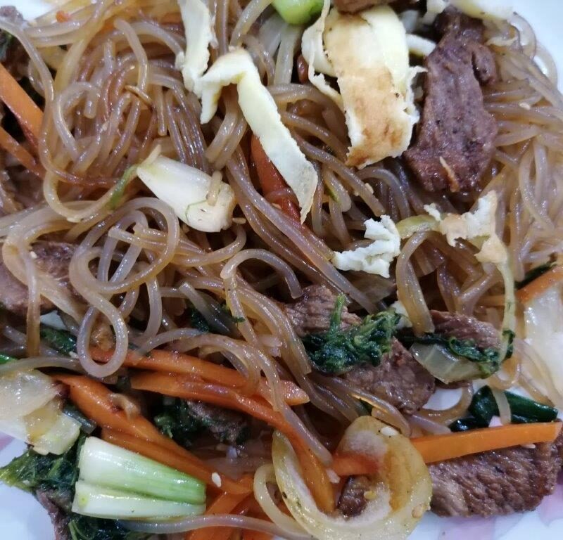 Beef Noodles on a Plate