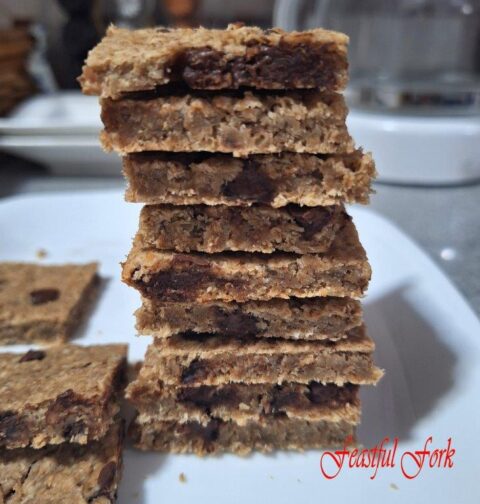 Oatmeal and Chocolate Chip Bars Tower