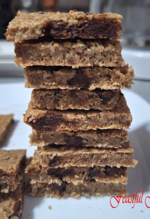 Oatmeal and Chocolate Chip Bars Tower