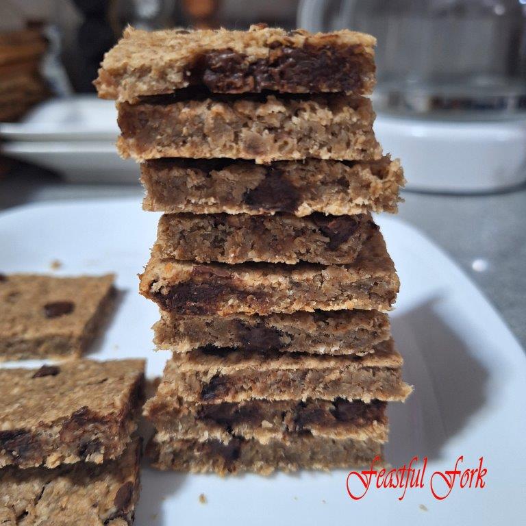 Oatmeal and Chocolate Chip Bars Tower